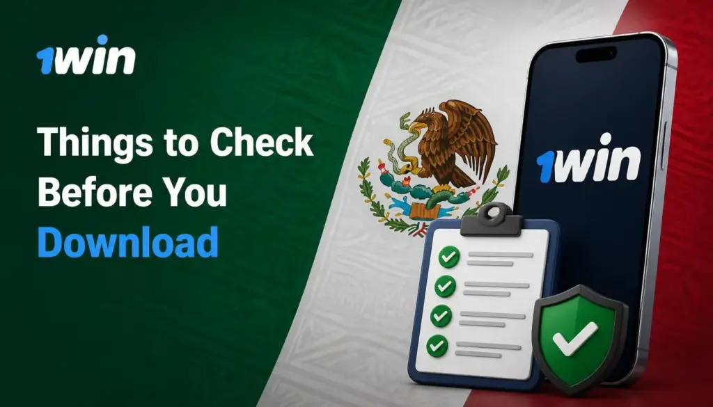 Ilustración de aplicación móvil de 1win para México: conditions
