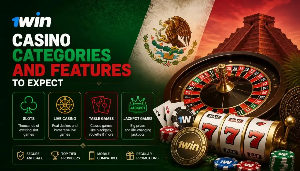 Ilustración de casino 1win para México: features