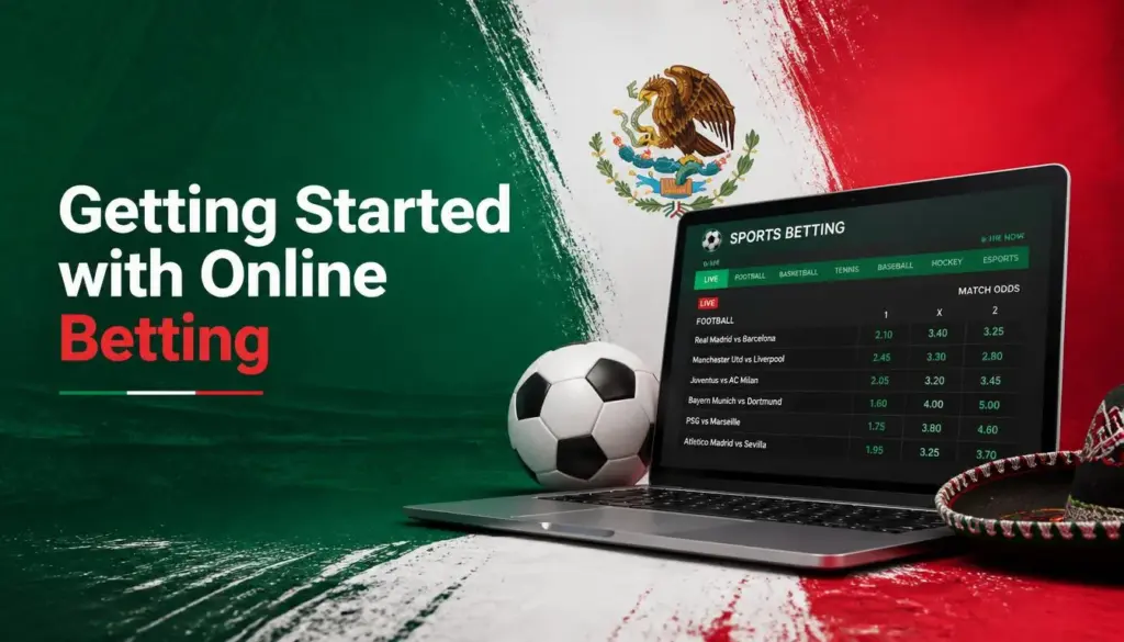 Ilustración de guía para apostar en línea para México: intro